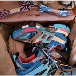 Mesh Nylon Mens Track Sneakers 40 Blue pink cyan/pink balenciaga